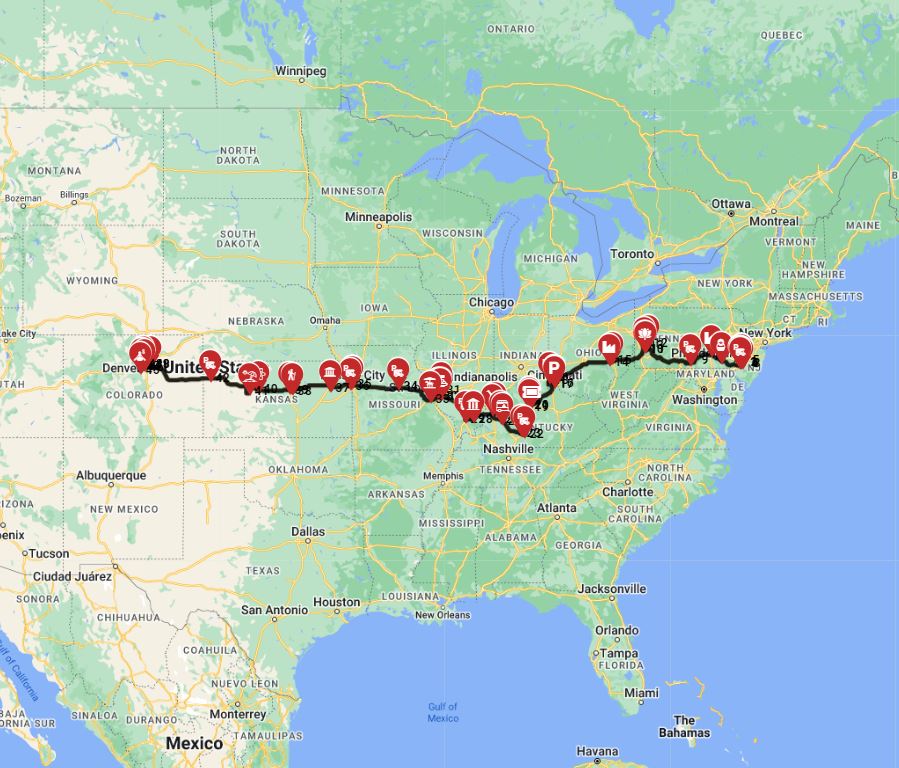 Philadelphia to Denver RV Trip Route Planning